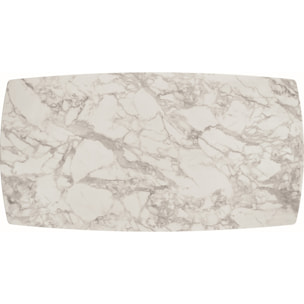 Tavolo FIGARI in vetroceramica bianco arabesco con gambe a X in metallo bronzo, allungabile 160x90 cm - 240x90 cm