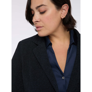 Fiorella Rubino - Blazer en jersey lurex - Azul