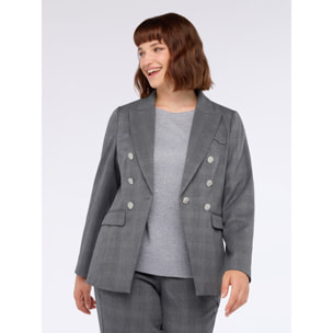 Fiorella Rubino - Blazer Principe di Galles effetto doppiopetto - Grigio
