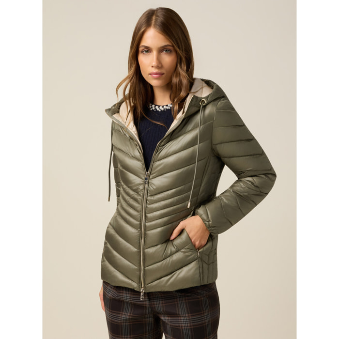Oltre - Plumífero ligero con capucha - Verde militare
