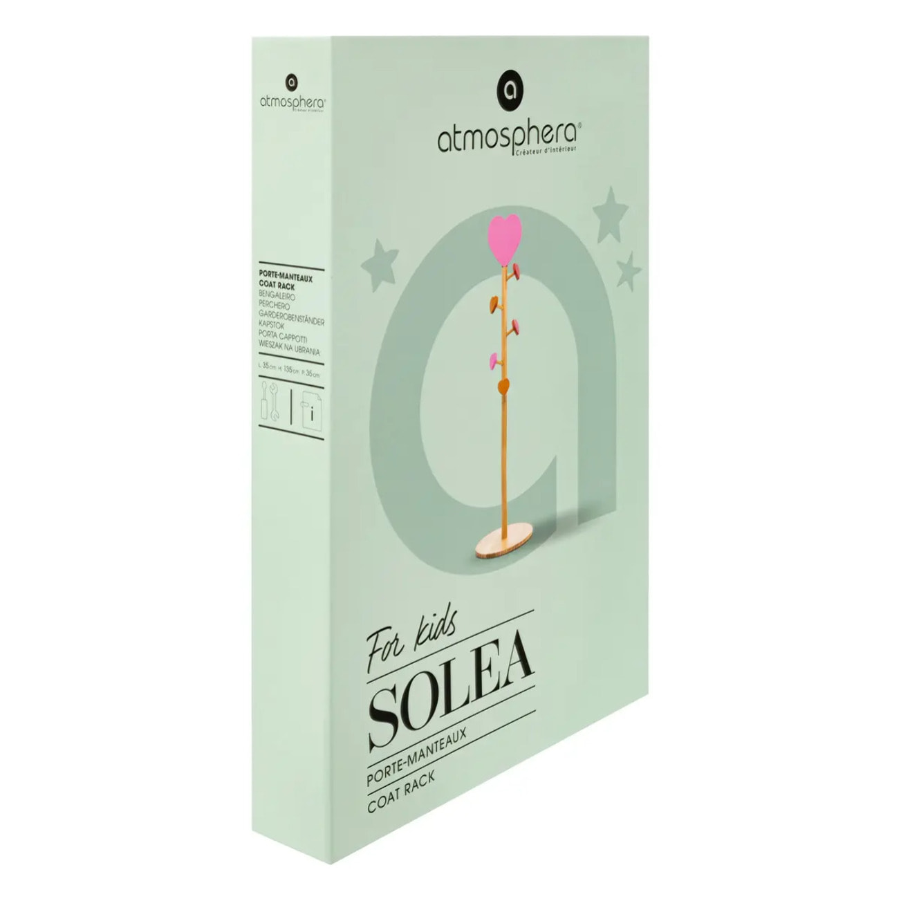 Porte-manteau enfant cœur Solea beige H135cm