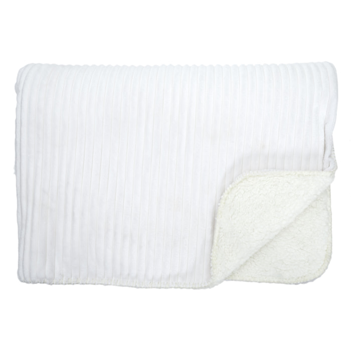 Plaid Flanelle Cotele Sherpa Ecru 180x220cm
