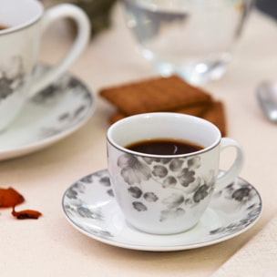 Set da caffè Foliage da 6 pezzi in porcellana
