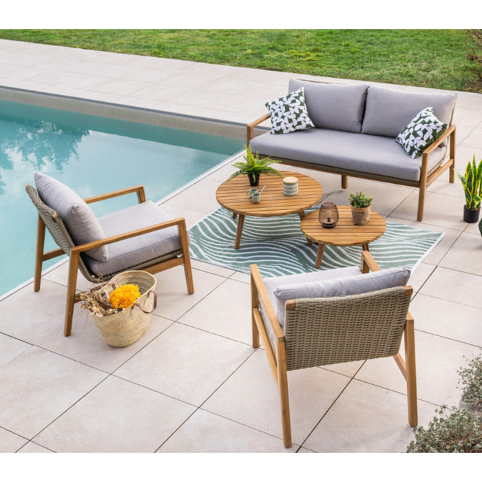Salon de jardin en acacia - 4 places - ALSTRUP
