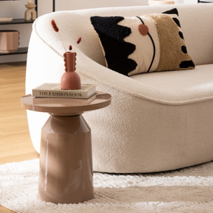 Table d'appoint totem Sita métal beige D38cm