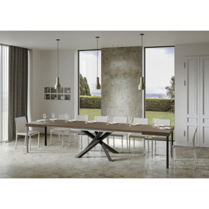 Table extensible 90x180/440 cm Volantis taupe pieds anthracite