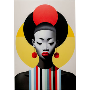 Tableaux en verre femmes rétro jaune et rouge set de 2 Kare Design