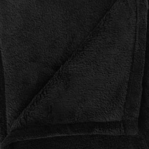 Plaid microfibre noir 130x180cm