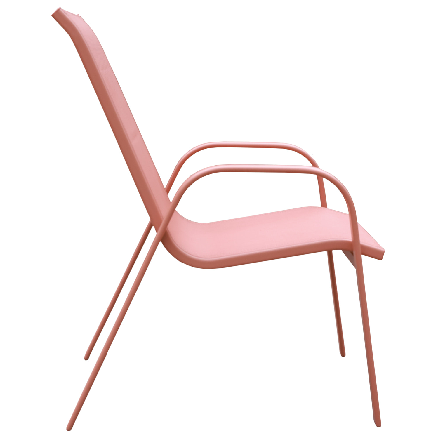 Lot de 4 chaises MARBELLA en textilène terracotta - aluminium terracotta