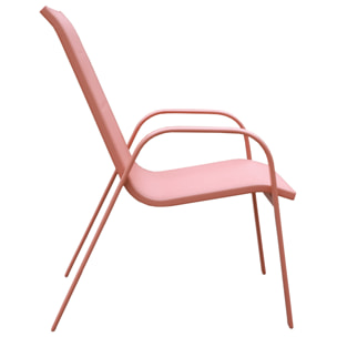 Lot de 4 chaises MARBELLA en textilène terracotta - aluminium terracotta