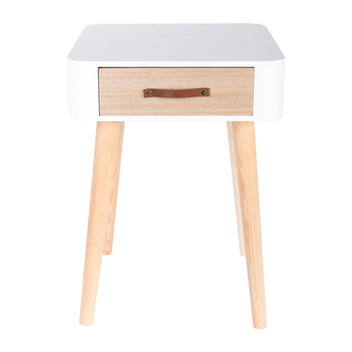 Chevet Blanc 1 Tiroir En Bois