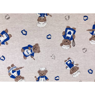 Tovaglia Cucina In 100% Cotone Made In Italy Disegno Orsetti Chef Vari Colori