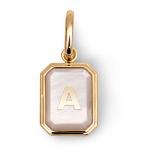 Charm Personalizado Letter Nácar Baño Oro