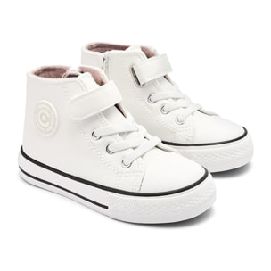 Sneakers alte bianche basiche per bambini