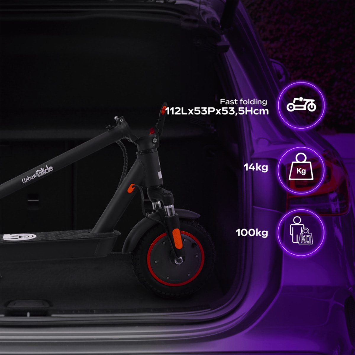 UrbanGlide Ride 100 MAX PLUS – Trottinette 10" 250W, 25 km, tout-terrain