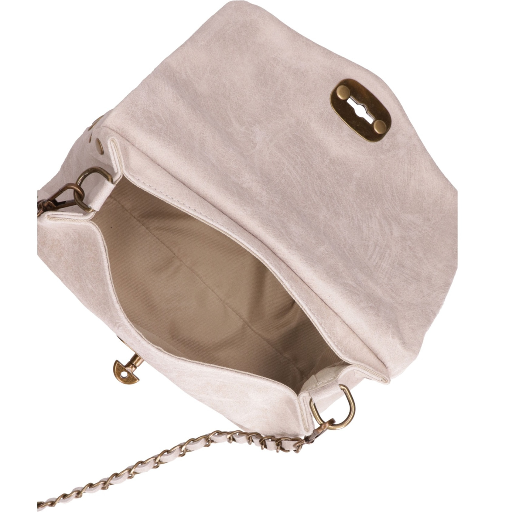 Borsa a tracolla da donna Made in Italy - Modello Floralia Lux - Pelle scamosciata - 25.0 x 15.0 x 11.0 cm