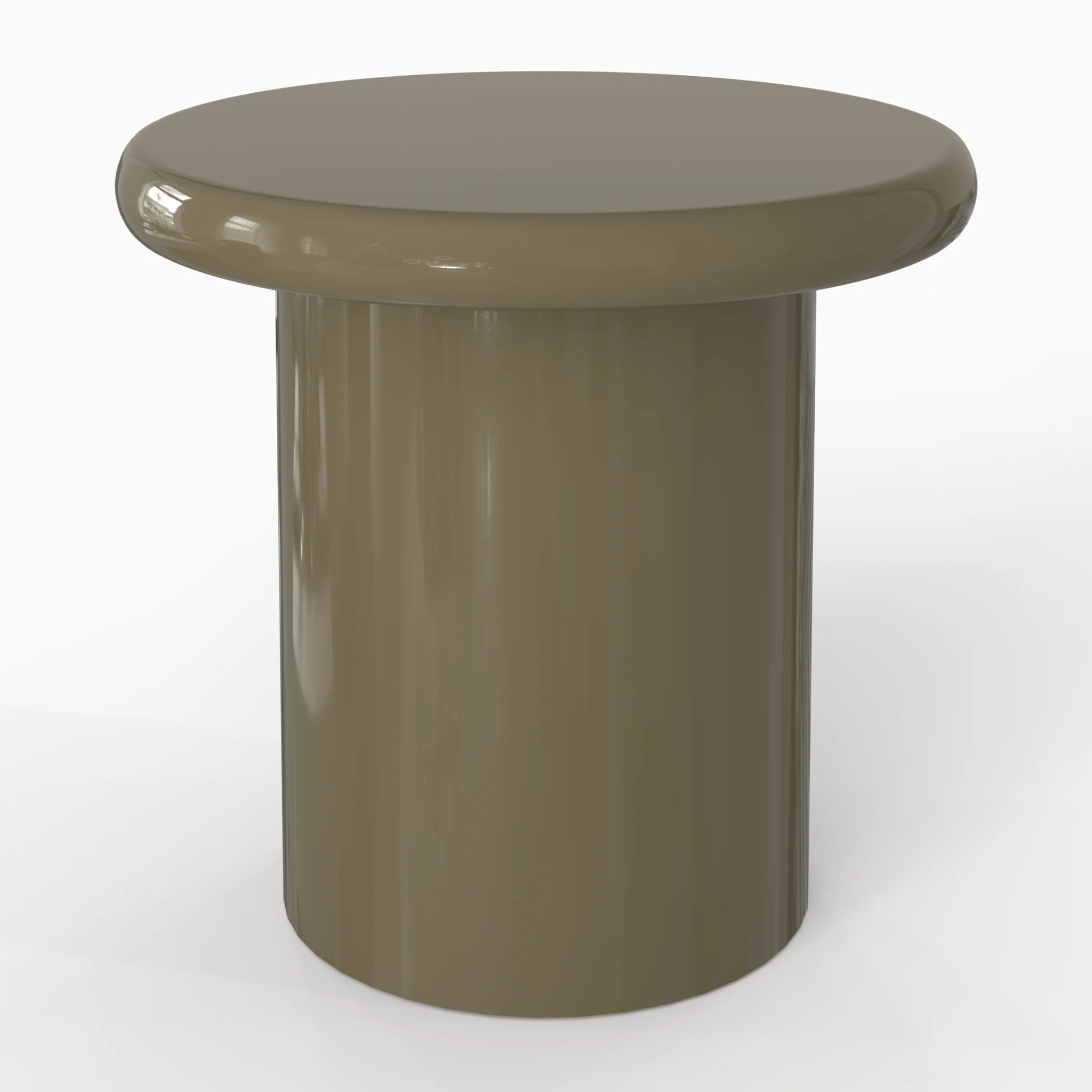 Table d'appoint laquée vert kaki en MDF D50 cm - Apoline
