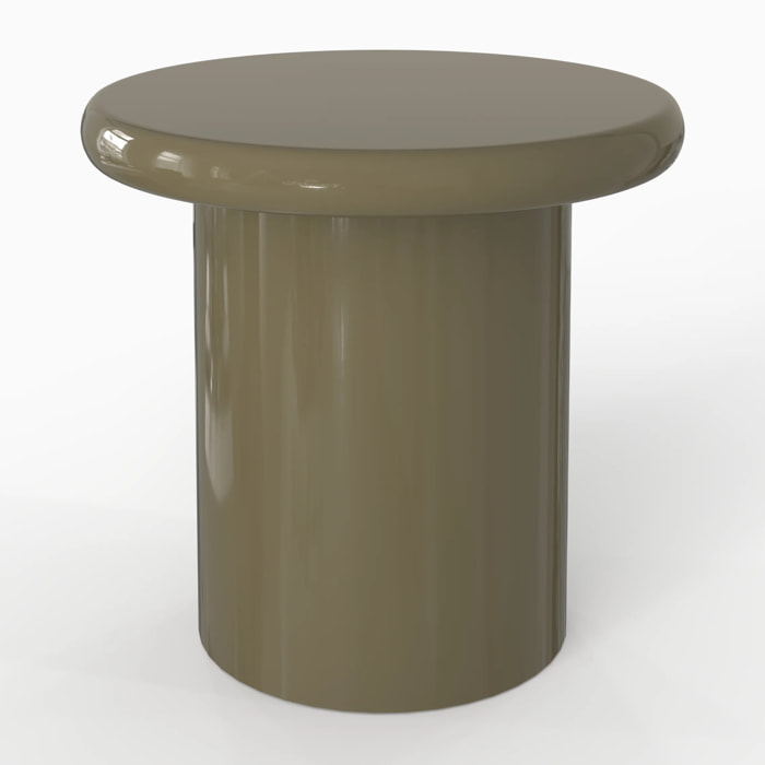 Table d'appoint laquée vert kaki en MDF D50 cm - Apoline