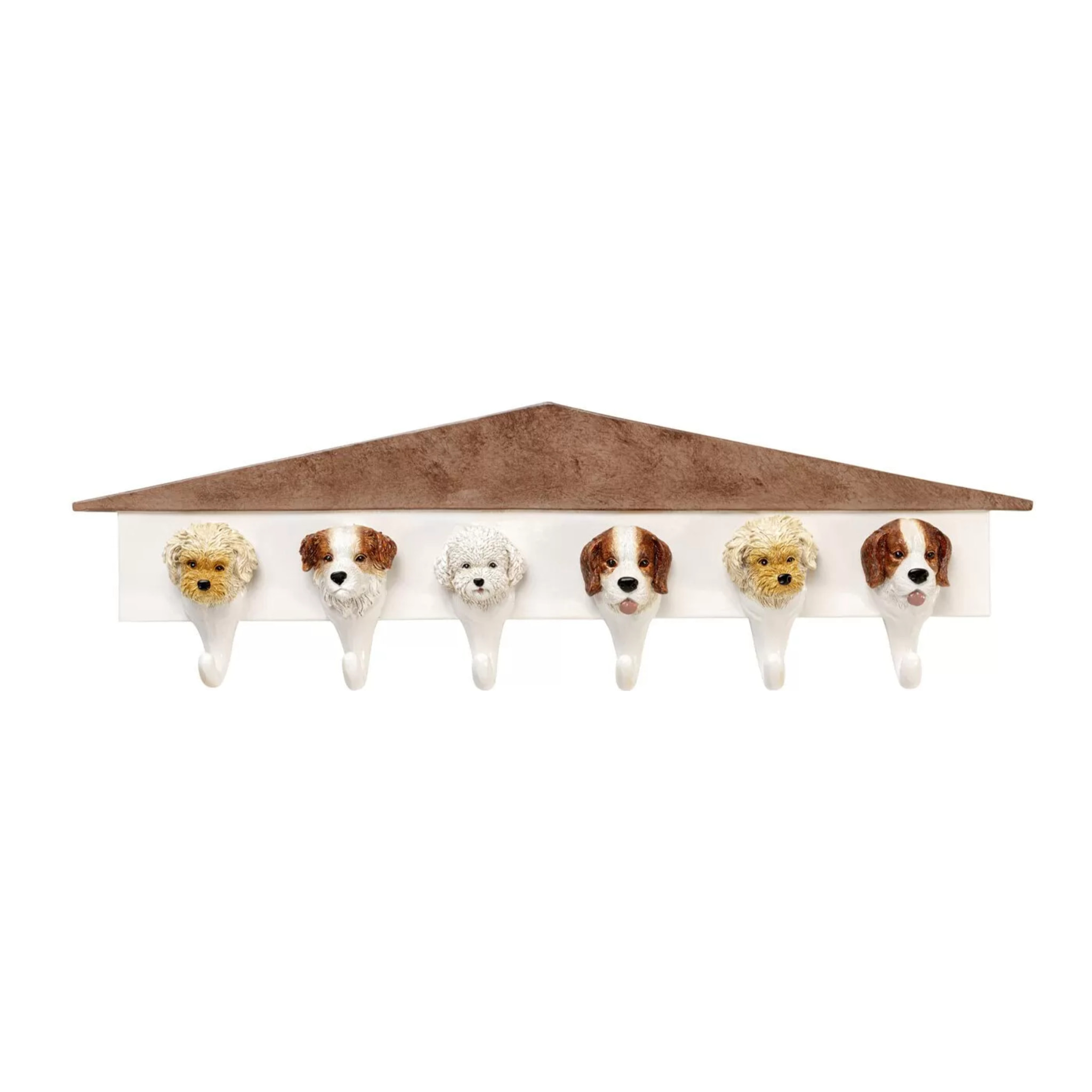 Portemanteau mural chiens blanc 65cm Kare Design