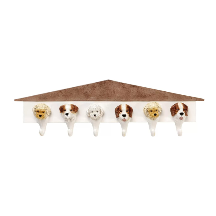 Portemanteau mural chiens blanc 65cm Kare Design