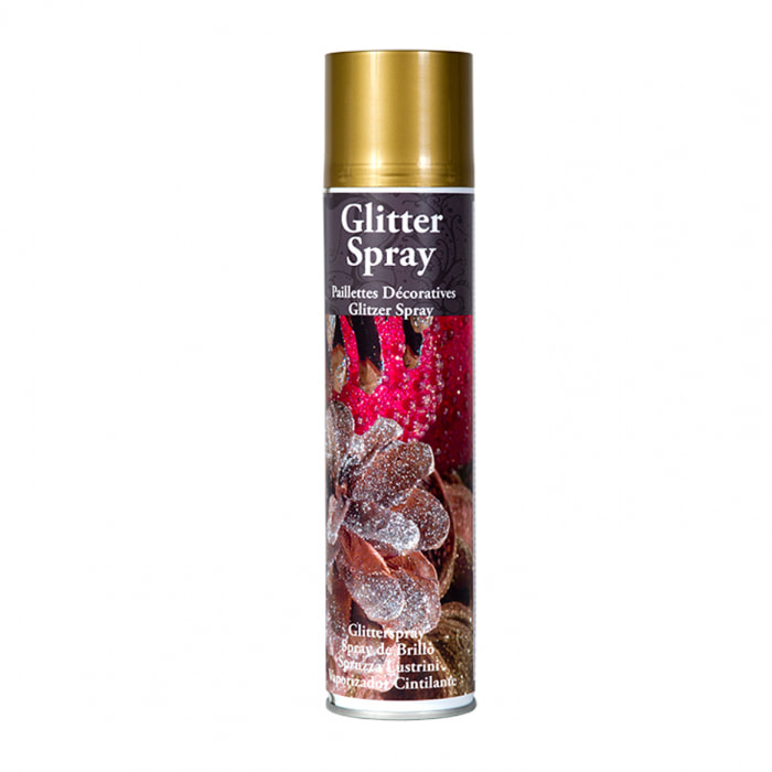 Glitter Spray Multicolor  400Ml - Pezzi 3 - 6,5X15,7X6,5cm - Colore: Dorato - Bianchi Dino - Articoli Natalizi