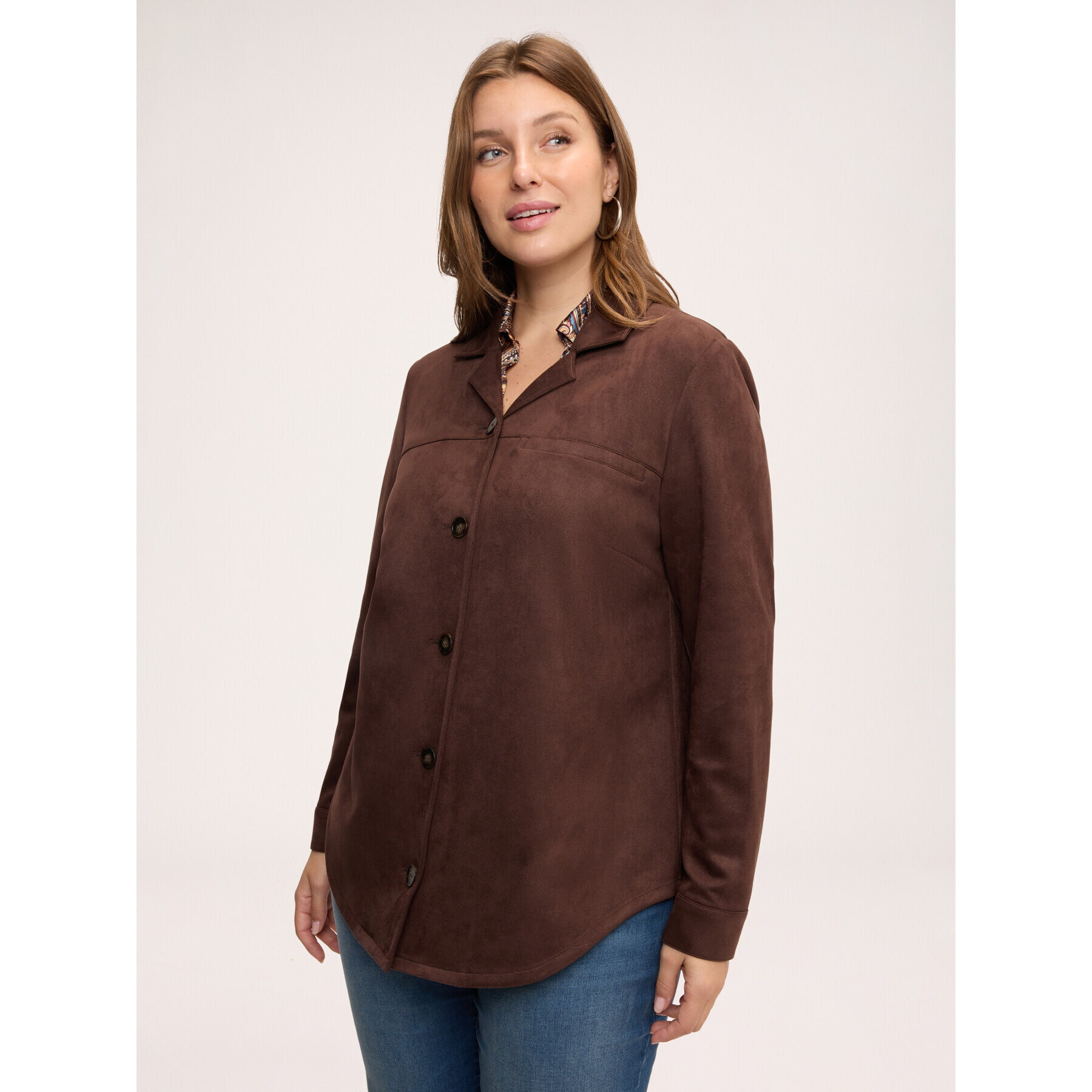 Fiorella Rubino - Giacca/camicia over soft touch - Marrone