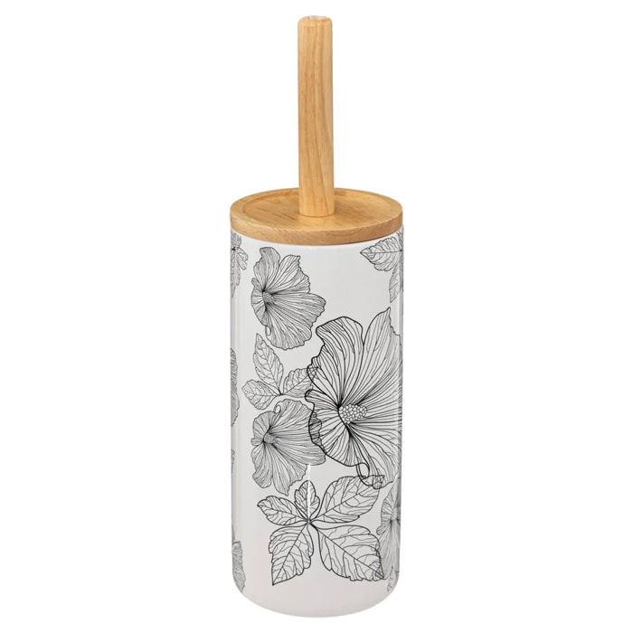Brosse WC "BlackFlora" noir et blanc
