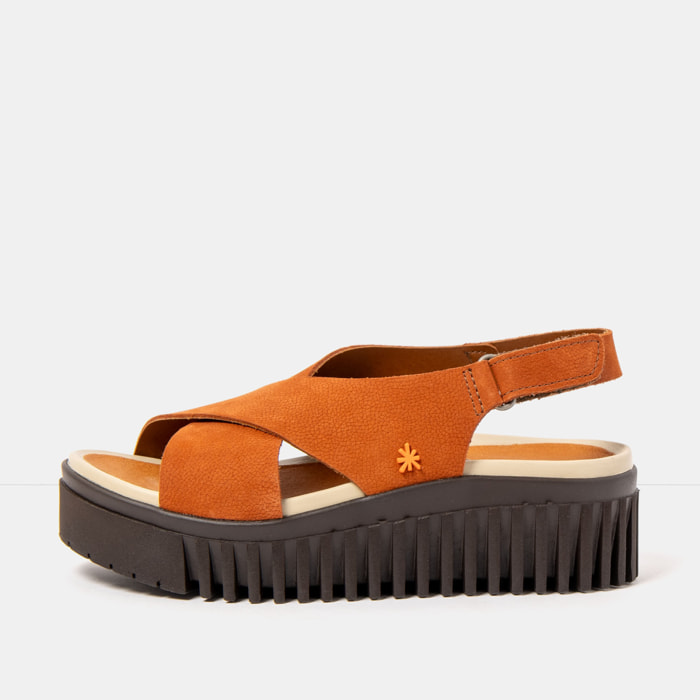 Sandalia de cuña 1574 NOBUCK D.ORANGE-BROWN/BRIGHTON color Dark orange-brown