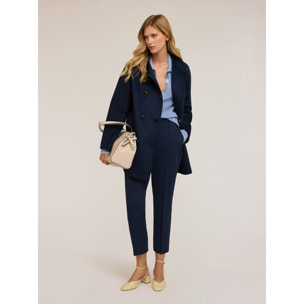 Motivi - Pantaloni regular in tessuto crêpe - Blu