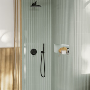 Pommeau de douche VILLEROY & BOCH Verve Showers Stick + Flexible de douche Universal Showers 160 cm Noir mat