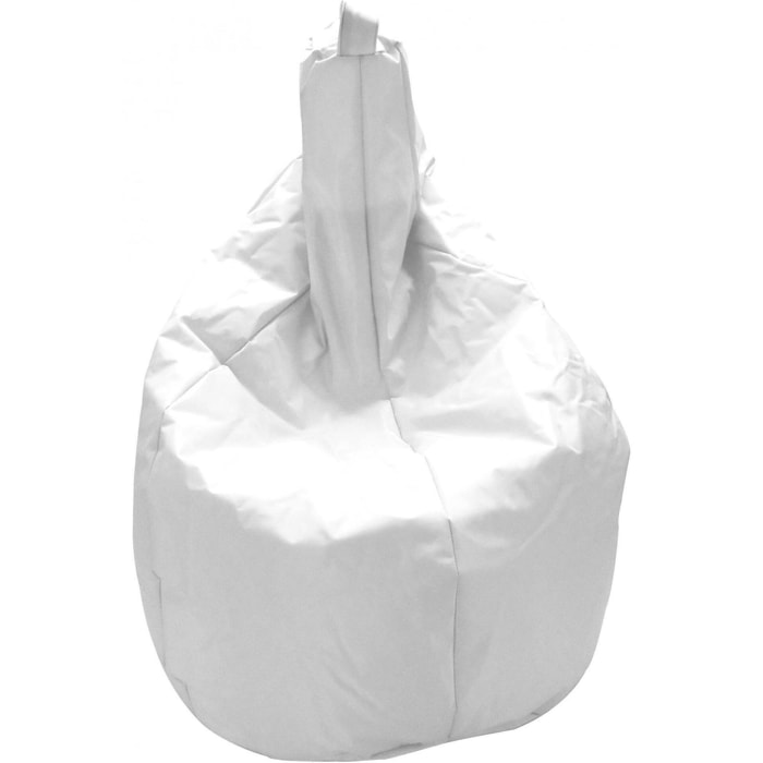 Pouf Angillina, Poltrona multiuso, Poltroncina sacco, Pouf poggiapiedi, Made in Italy, 80x80 h120 cm, Bianco