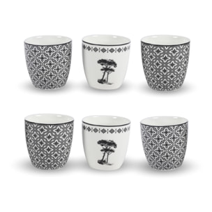 Lot de 6 gobelets, VILLA LES PINS