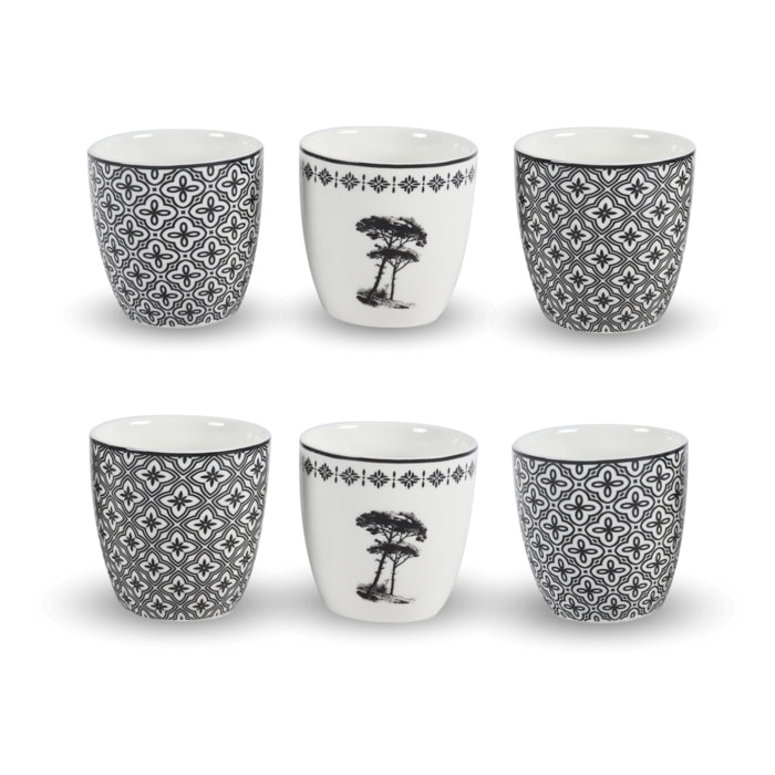 Lot de 6 gobelets, VILLA LES PINS