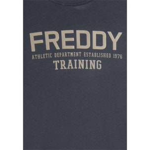 T-shirt con logo centrale e dettaglio camouflage