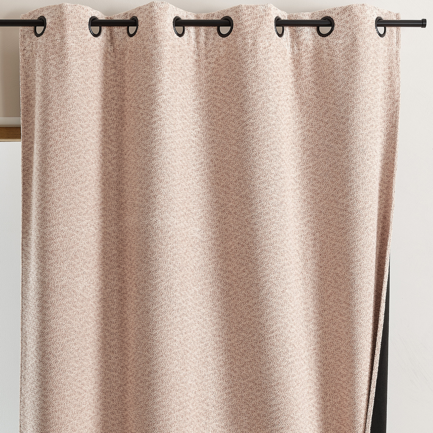 Rideau thermique et obscurcissant bouclette chinée - Rose