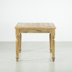 Tavolo da pranzo quadrato in mango azzurro decapato 80x80x77 - Salento