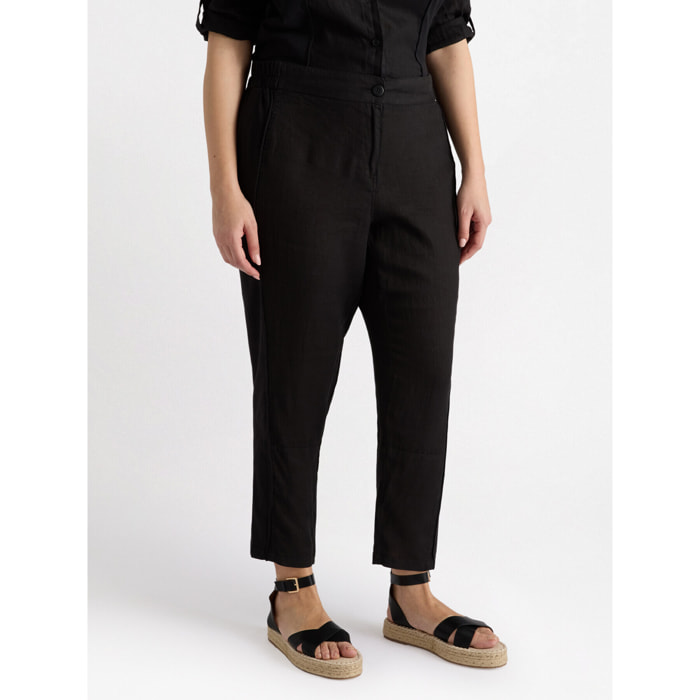 Fiorella Rubino - Pantalón recto de lino - Negro