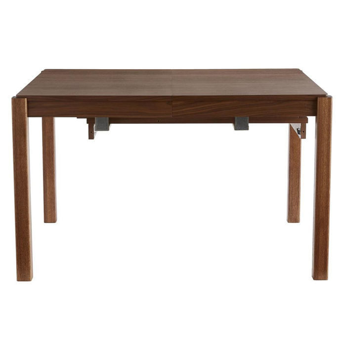 Table à manger extensible rallonges intégrées en bois foncé noyer rectangulaire L125-238 cm AGALI