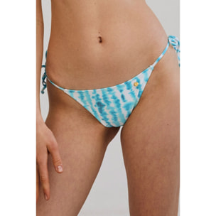 Braga de bikini brasileña tie dye cpn lazos en los laterales