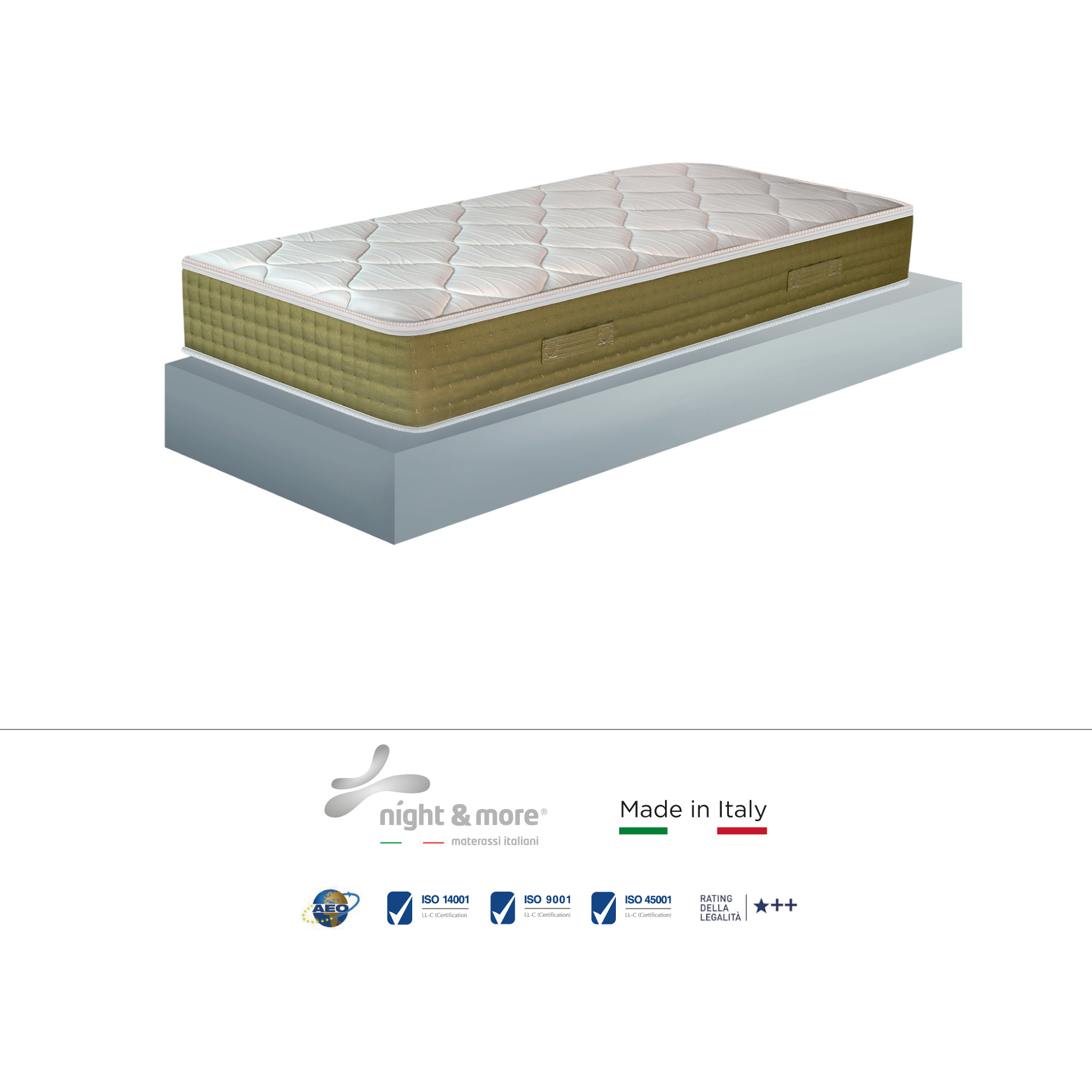 "Elegance Spring" H26 cm 90x200 guanciale Memory OMAGGIO a molle insacchettate indipendenti ,7 zone a portanza differenziata arrotolato