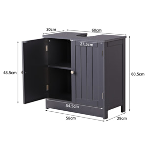 Mobile bagno sottolavabo grigio 60x30x60 - Caroline
