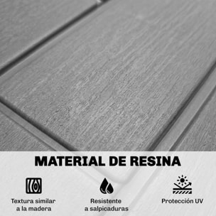 Arcón Exterior Capacidad 227L, Baúl de Almacenaje Exterior de Resina Resistente al Agua y a los Rayos UV, con Cerradura para Jardín, Terraza, Patio, 106,5x43x54,5 cm, Gris