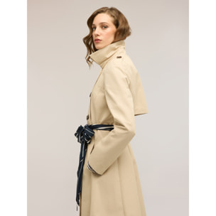 Motivi - Trench in drill misto cotone con doppia cintura - Beige
