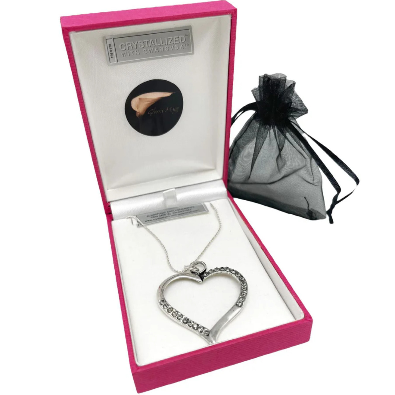 Collar Cuore gris en plata 7-10 micras