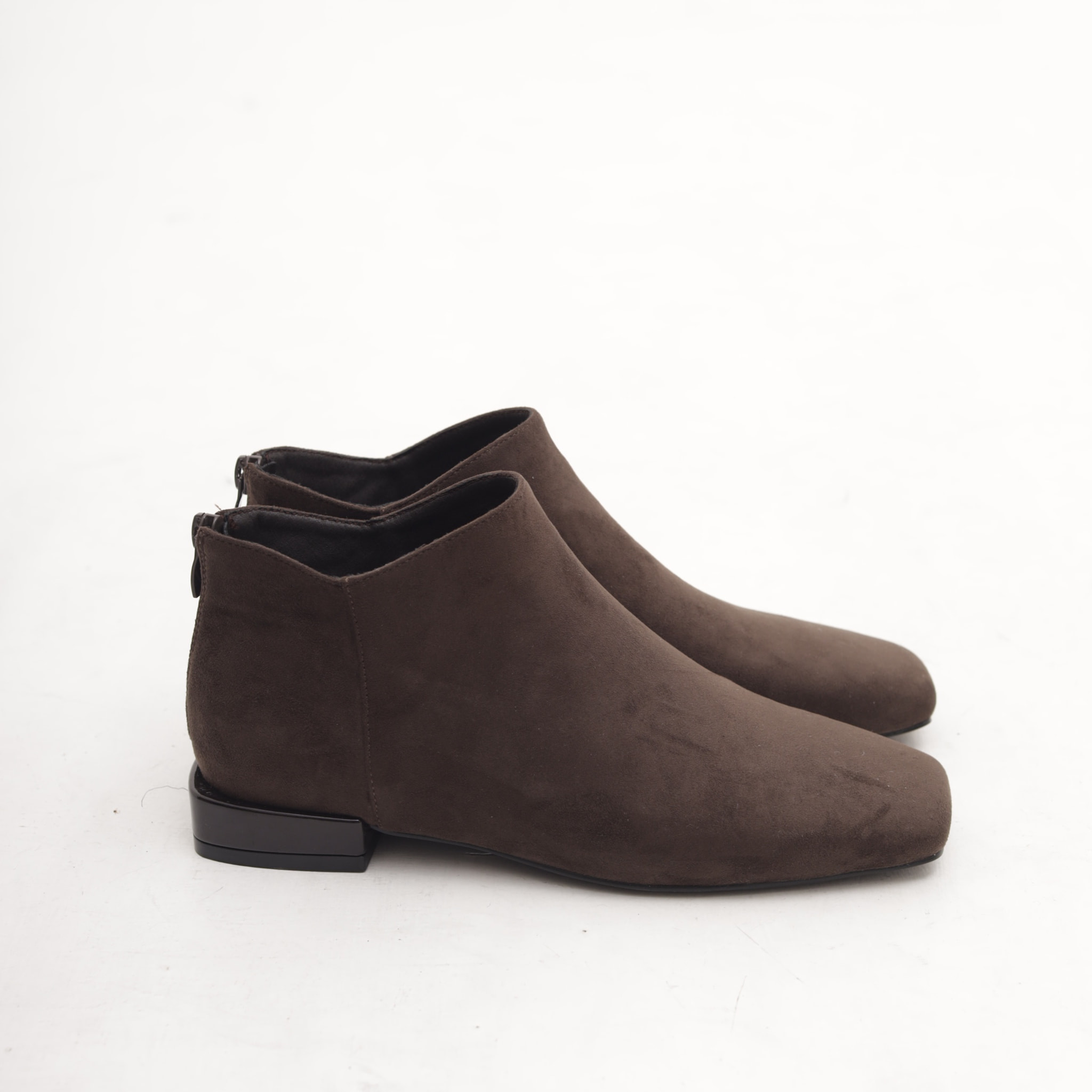 STIVALETTO FLAT QUADRATO TESTA DI MORO