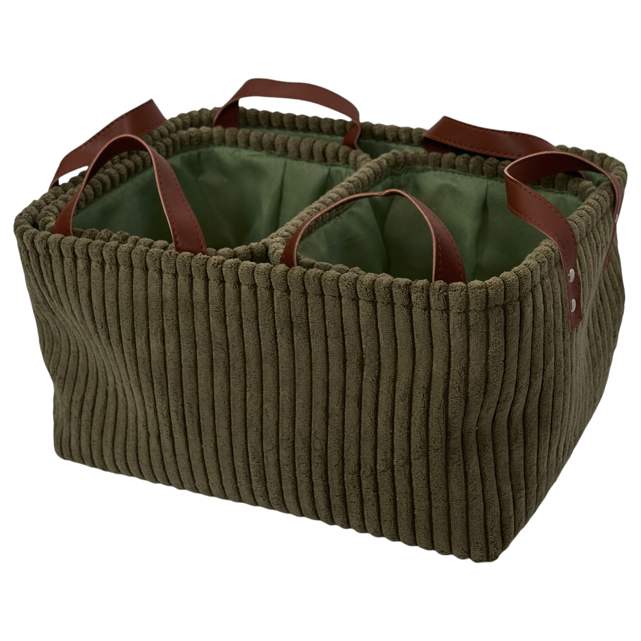 Panier Rangement Vert Cotele X3 H20cm