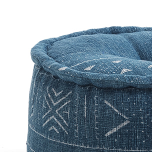 ORESTELUCHETTA Pouf rotondo YANTRA BLUE