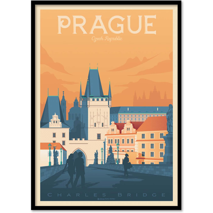 Affiche - Prague - Olahoop Travel Posters