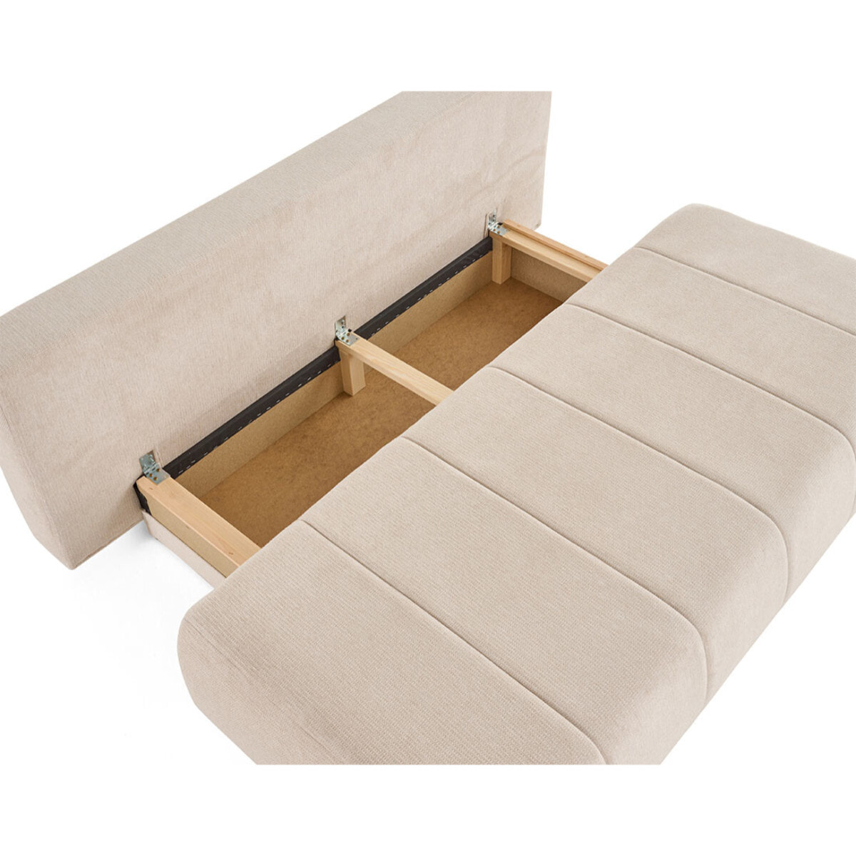 Harper - canapé 3 places convertible avec coffre en tissu texturé - Beige
