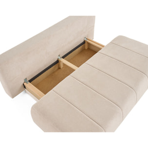 Harper - canapé 3 places convertible avec coffre en tissu texturé - Beige